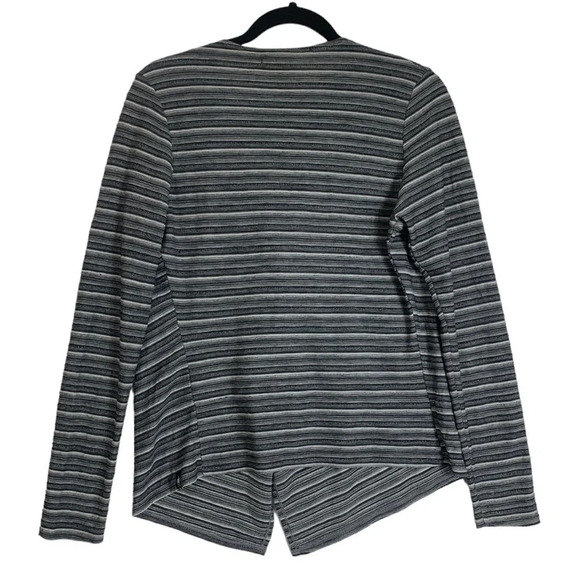 Smartwool Womens  Wool Blend Grey Stripped Cardigan Sweater Size Small Gorpcore - Picture 2 of 16